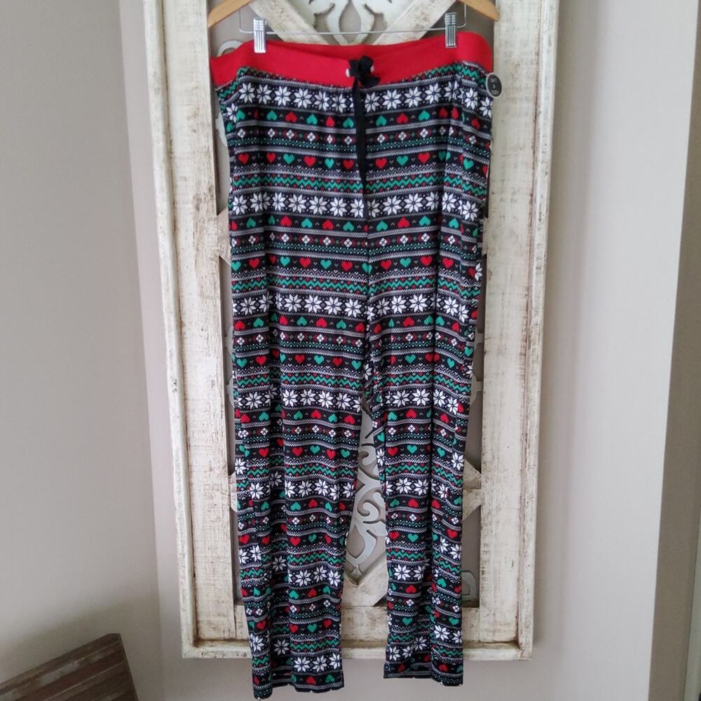 Rene Rofe Fair Isle Microfleece Pajama Pants Plus 2X Cozycore Loungewear NWT